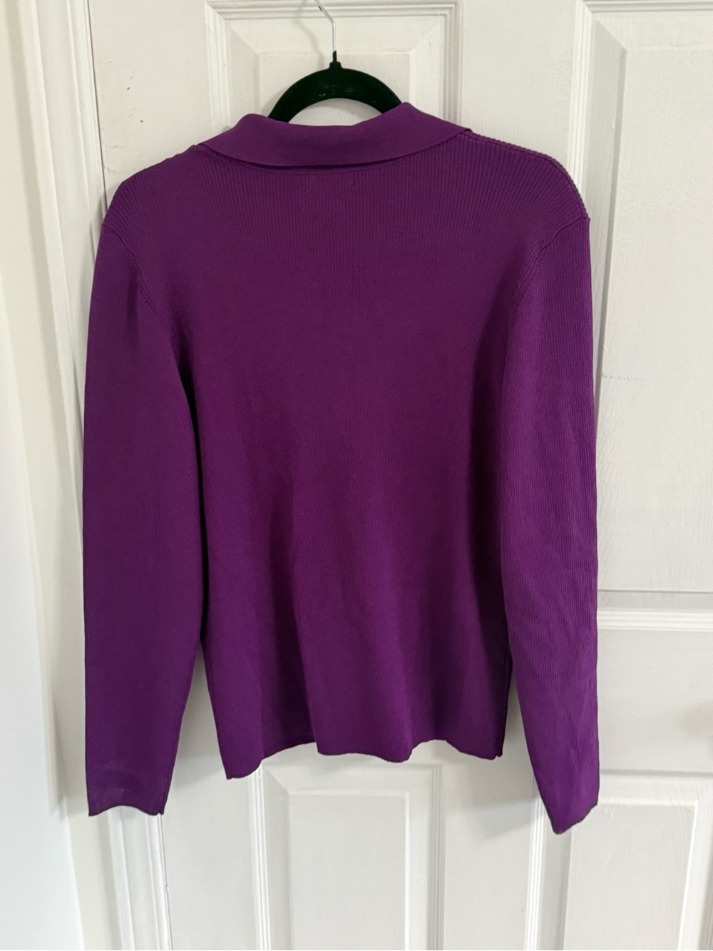 Reitmans Purple Collared Button-Front Knit Top - Picture 2 of 3